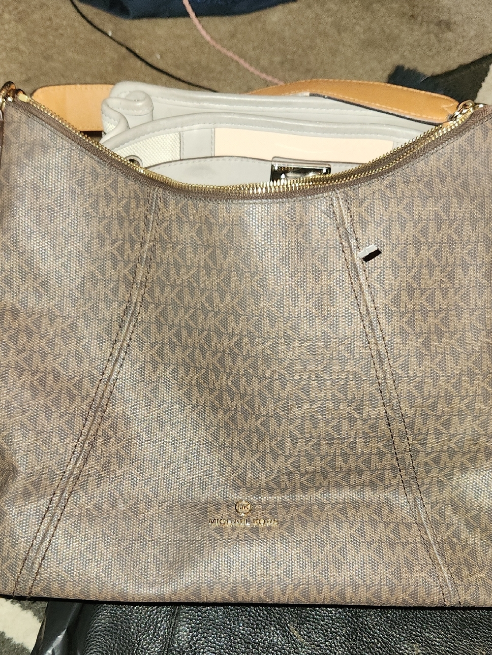 Michael Kors Tan/Brown Signature Logo Shoulder Bag
